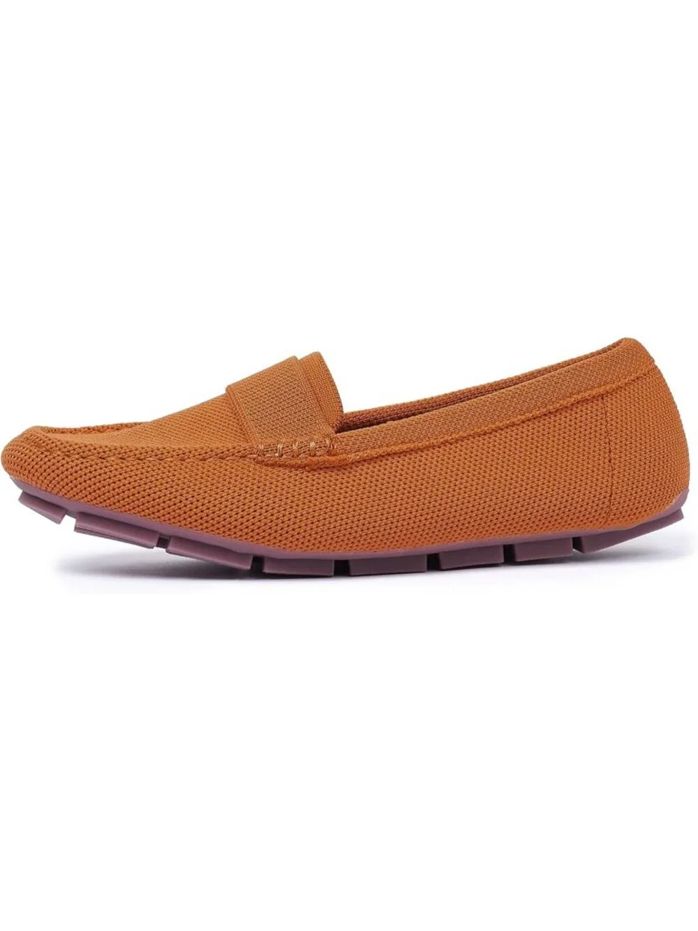 🆕Women's Orange Mesh fabric Loafer Shoes Comfortable Casual Flat Shoes